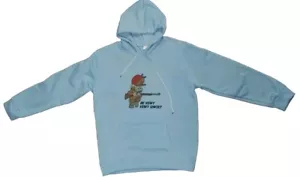 Elmer Fudd "Be Vewy Vewy Qwiet" Custom Made Women's Blue Hooded Sweatshirt Sz LG - Picture 1 of 9