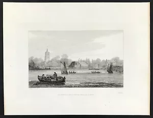 River Thames London Fulham Drawn S Owen, Engraved William Cooke 1809 - Picture 1 of 4