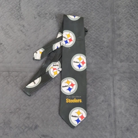 Pittsburgh Steelers Neck Ralph Martin Men Polyester 90s Logos Black Made in USA Cover