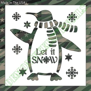 12"x12" Klar Kunststoff Schablone - Weihnachten Pinguin (VA119) (0,007") - Bild 1 von 2