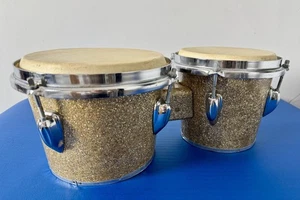 "Tambores bongos vintage de los años 50-60 MIJ oro brillante 7"" y 8"" hechos en Japón" - Imagen 1 de 17