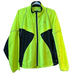 Brooks Running Windbreaker Men’s M Neon Yellow Reflective Hi Visible Jacket - Picture 1 of 12