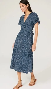 Marine Layer Emlyn Midi Dress Navy Blue Floral Women's Sz XL - Picture 1 of 6