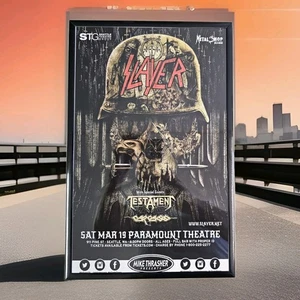 Slayer 2016 Paramount Theater Seattle Concert Poster 11 X 17 Framed - Picture 1 of 2