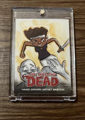 The Walking Dead Hand-Drawn Artist Sketch Card 1/1 – Mike Legan Art - Image 1 of 2