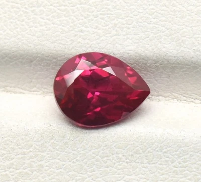Lab Ruby Pear Cut Pigeon Blood Loose Gemstone 8X6 mm 10X7 mm 11X9 mm 12X10 mm - Image 1 of 4