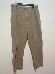 Pantalones de pana LL Bean para hombre 38X29 cintura cómoda elásticos bronceados ropa de trabajo al aire libre  - Imagen 1 de 8