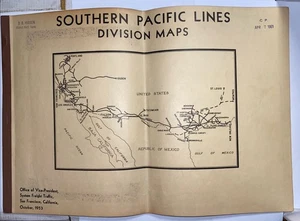 Southern Pacific Lines Division Maps Ofc Of VP, System Freight Traffic Rare! - Picture 1 of 13