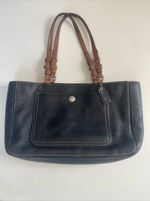 蔻驰切尔西包黑色鹅卵石皮革单肩包托特包F10892钱包阅读 — 第 1/4 张图片