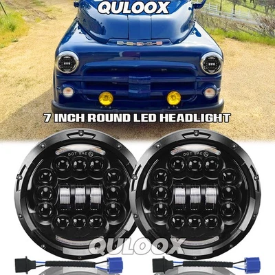 For Dodge D100 D200 D300 Pickup 7inch Round LED Headlight Hi/Lo Sealed Beam DRL Foto 1 de 4