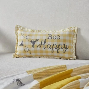 Buzzy Bees Bee Happy Pillow 7x13 VHC Brands - Picture 1 of 7