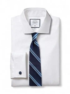 Jos A Bank Silk Tie Reserve Collection Navy Sky Blue Black Woven Striped Necktie - Picture 1 of 9