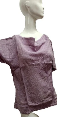 Top de Colección Años 70 Gauzy Algodón Lavanda Manga Corta ZODIAC Deadstock India Algodón S/M Foto 1 de 4