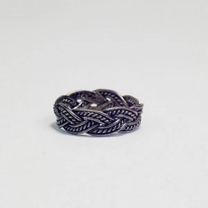 Vintage Sterlingsilber Ring gedrehtes Seil geflochten Größe 5,75 - Bild 1 von 8
