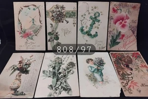 N°50 Lot de   8  Cartes Postales Anciennes  Chromos  Bonne Fête et autres - Imagen 1 de 10