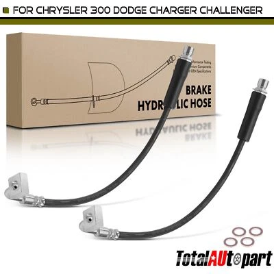 Manguera hidráulica de freno 2 piezas para Chrysler 300 Dodge Challenger cargador delantero L & R Foto 1 de 4