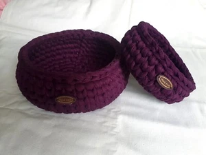 2er Set Häkelkorb, Aufbewahrungskorb, Deko, Geschenk, nachhaltig, handmade - Bild 1 von 6
