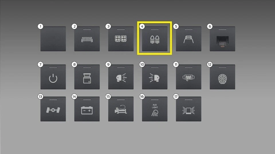 Genuine Ford Ranger Next Gen Switch Bank Custom Switch - Rear Lights Icon - Image 1 of 1