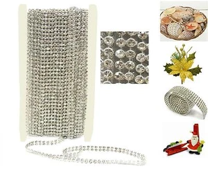 NASTRO Metri 10 Cm.1 con STRASS SEZIONABILE DECORO BOMBONIERA SEGNAPOSTO AG-9278 - Imagen 1 de 1