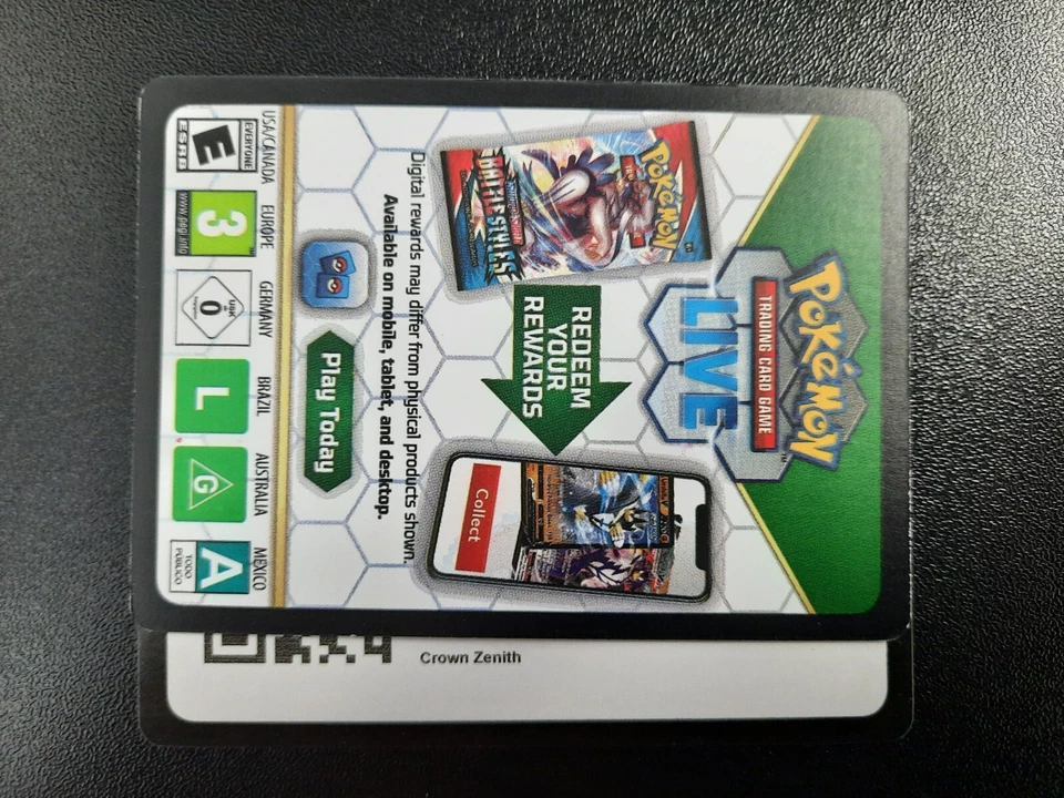 Pokemon Crown Zenith TCGO Online Code Cards x10 Sent Via eBay Message - Bild 1 von 1