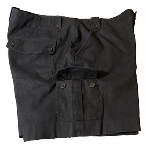 Vintage Ralph Lauren Shorts Womens 16 Linen Blend Cargo High Rise Logo Buttons - Picture 1 of 20