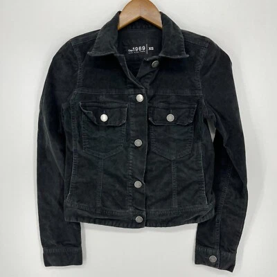 Jaqueta de veludo Gap 1969 feminina XS tornado cinza caminhoneiro bolsos botão algodão - Imagem 1 de 4