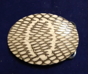 Real Cobra Snakeskin Belt Buckle Rolled Edge made in USA - Picture 1 of 3