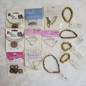 Lot of 13 pks Jewelry Making Mixed silver gold tones spacer beads chains earings - Picture 1 of 21