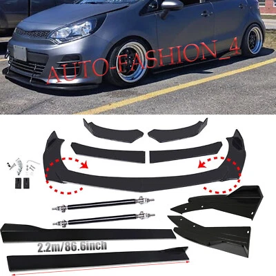Front Bumper Lip /Side Skirt/ Strut Rods Rear Lip For Kia Rio 2015-22 Foto 1 de 4