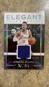 2019-20 NOIR JORDAN POOLE ELEGANT DECOR PATCH WORN RC ROOKIE 55/65 WARRIORS