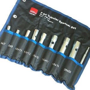 Hilka Tubular Spanner Socket Wrench Set 8 Sparkplug Tubular Box Spanners 6-22mm - Picture 1 of 5