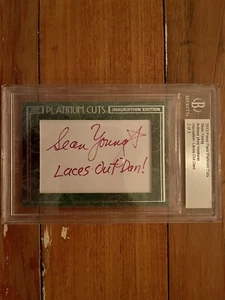 SEAN YOUNG CUT AUOTGRAPH! LACES OUT DAN ENSCRIBED!! super rare! ACE VENTURA 2/3 - Picture 1 of 3