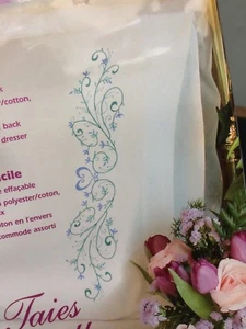 Dimensions Pillow Cases Stamped Embroidery/Needlepoint 73202 FILIGREE SCROLL - Picture 1 of 3