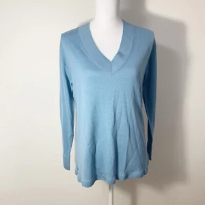 Talbots Damen Pullover Merinowolle blau V-Ausschnitt Gr. S Schlitz am Saum leicht - Bild 1 von 13