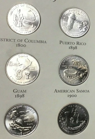 2009 Quarter Set 6 Complete DC US TERRITORIES - 6 UNC BU Quarters Cover