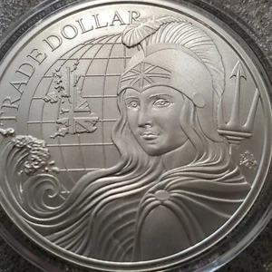 2022 Saint Helena Modern British Trade Dollar 1 oz .999 Silver £1 Beautiful Lady - Picture 1 of 7