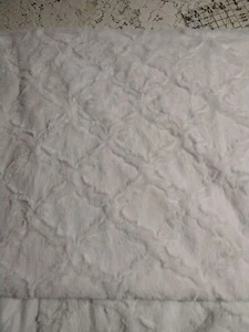 Remnant Minky Plush Fabric Lattice Shannon Fabrics White 42" L x 17" Wide - Picture 1 of 6