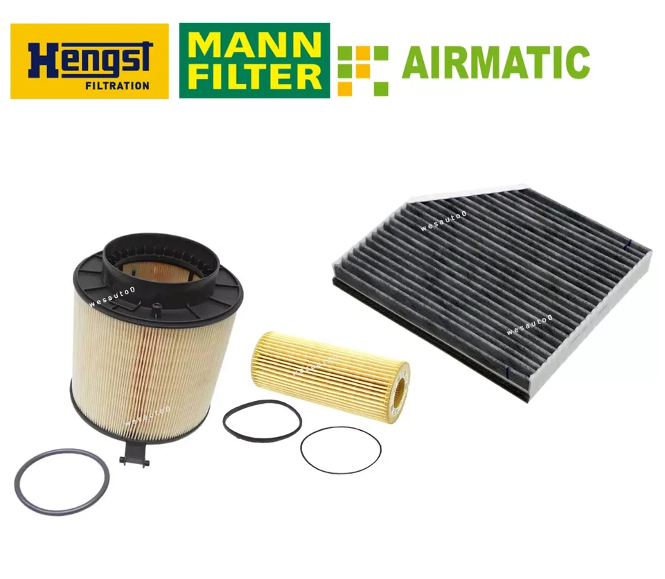Air Filter Oil Filter AC Cabin Filter Kit 3pcs OEM for Audi A4 A5 Quattro 3.2L - Image 1 of 1