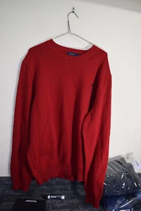 POLO RALPH LAUREN Pullover Knit COTTON Red SWEATER MENS XL Blue Pony Preppy - Picture 1 of 9