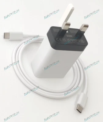 Genuine Google Pixel 3a / 4a / 7 30W Fast Charge Wall Adapter Plug & USB-C Cable - Image 1 of 4