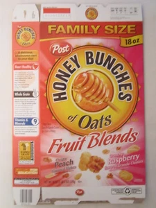 Empty POST Cereal Box HONEY BUNCHES OF OATS 2012 18 oz FRUIT BLENDS [G7C6b] - Picture 1 of 2