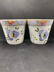 2 macetas de pared de Portugal hechas a mano y pintadas artesanales de 5,5"" - Imagen 1 de 5