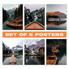 Set of 6 Breathtaking Lake View Posters - Serene Waterside Art for Home Decor