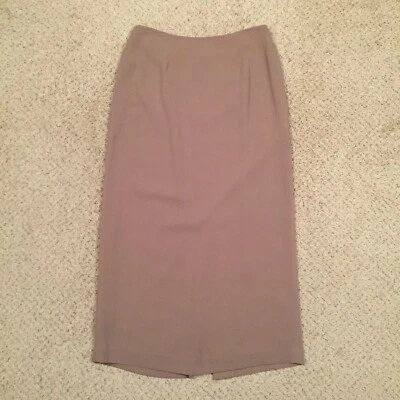 Rafaella Skirt Size 10 Beige Maxi Long Ribbed Lined Slit Polyester - Image 1 of 4
