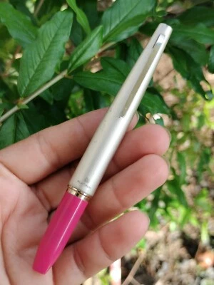 🖋Pluma Estilográfica de Bolsillo Platino Vintage 💕 Color Plumín Talla F 14K USADA Foto 1 de 4