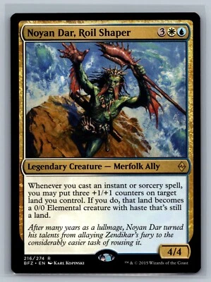 Magic MTG Battle for Zendikar Noyan Dar, Roil Shaper #216/274 TCG CCG - Image 1 of 2