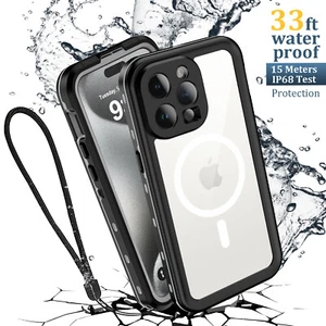 For iPhone 14 15 Pro Max Waterproof Shockproof Case w/Built-in Screen Protector - Picture 1 of 15
