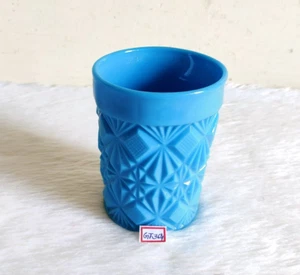 Antique Val St Lambert Milky Blue Glass Tumbler Belgium Old Collectible GL364 - Picture 1 of 8