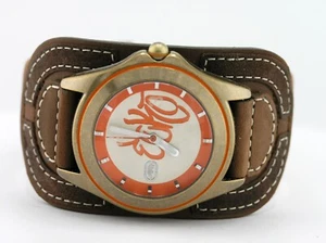 NEW MARC ECKO E65000G6 CHRONICLES BROWN LEATHER CUFF QUARTZ  ANALOG WATCH 40MM - Picture 1 of 11
