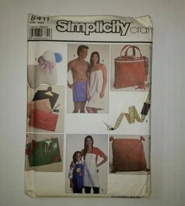 Simplicity 8411 Gift Items Apron Bath Wrap Tote Bag Pin Cushion Lamb Pillow  - Picture 1 of 2
